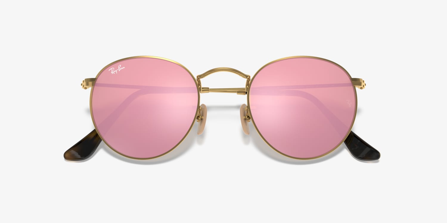 小物 RayBan sunglasses round pink case Ray-Ban RB3447N Round Flat Lenses Sunglasses | LensCrafters