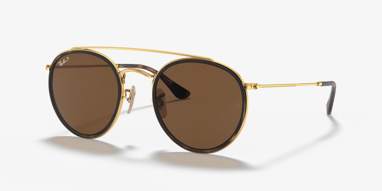Rayban RB3647-N ROUND DOUBLE BRIDGE 偏光 Ray-Ban RB3647N Round Double Bridge Sunglasses | LensCrafters