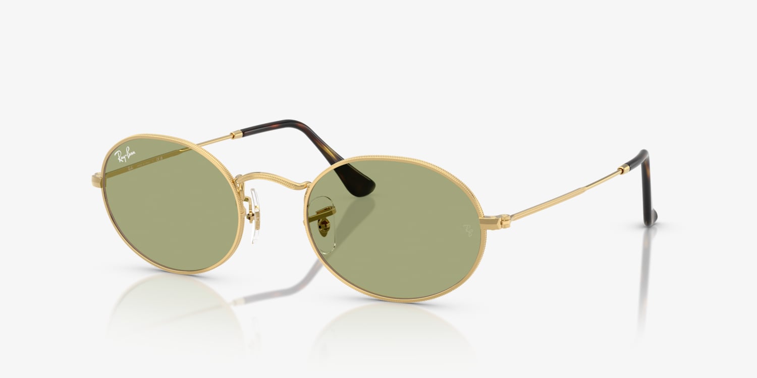 Ray-Ban 0RB3547 ブラック OVAL METAL Sunglasses in Black and Dark Grey - RB3547 | Ray