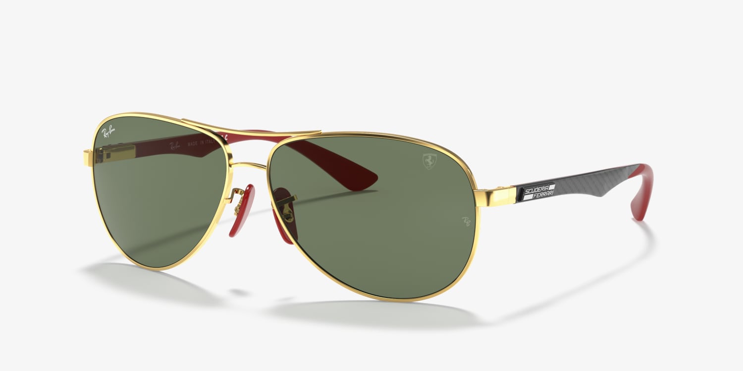 RB 8313 Ray-Ban Men's RB8313 Carbon Fiber Aviator Sunglasses, Gold