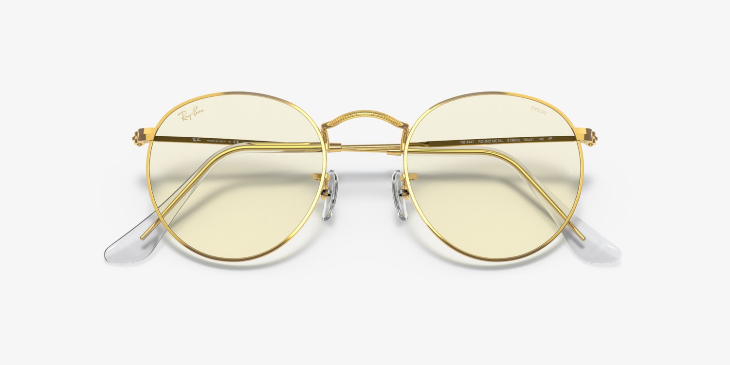 Ray-Ban RB3447 Round Blue-Violet Light Clear Evolve Sunglasses